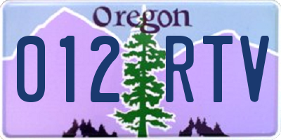 OR license plate 012RTV