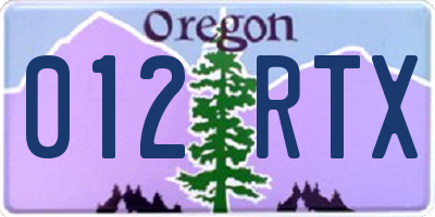 OR license plate 012RTX