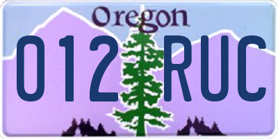OR license plate 012RUC