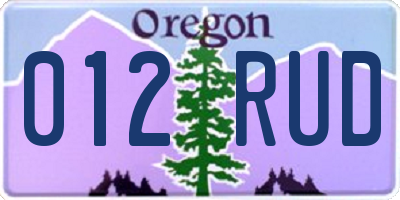 OR license plate 012RUD