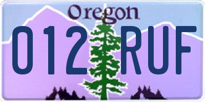 OR license plate 012RUF