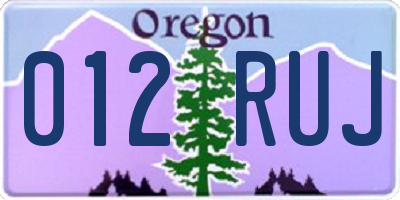 OR license plate 012RUJ