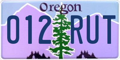 OR license plate 012RUT
