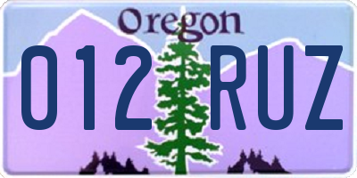 OR license plate 012RUZ