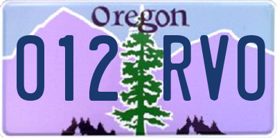 OR license plate 012RVO