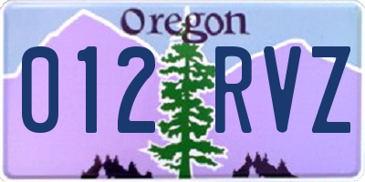 OR license plate 012RVZ