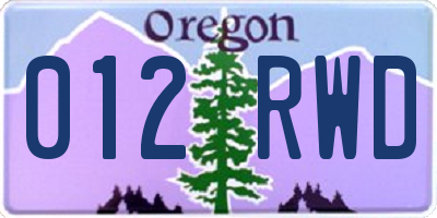 OR license plate 012RWD