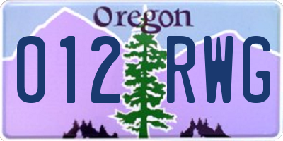 OR license plate 012RWG