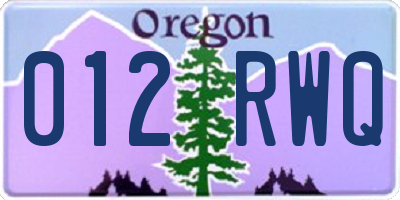 OR license plate 012RWQ