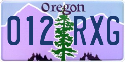 OR license plate 012RXG