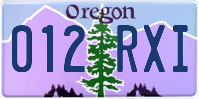 OR license plate 012RXI