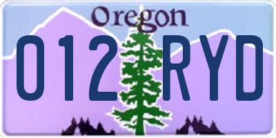 OR license plate 012RYD
