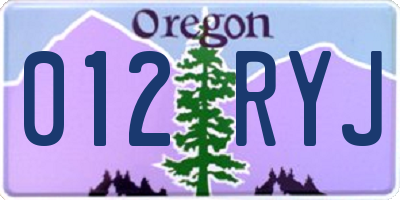 OR license plate 012RYJ