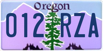 OR license plate 012RZA