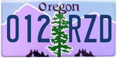 OR license plate 012RZD