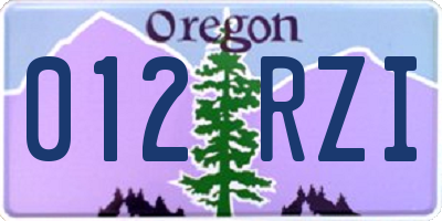OR license plate 012RZI