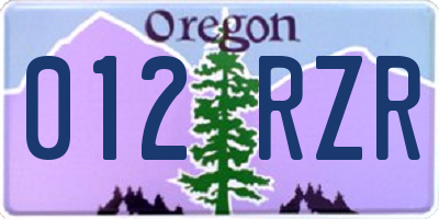 OR license plate 012RZR