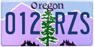 OR license plate 012RZS