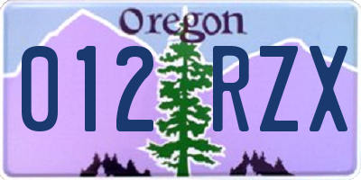 OR license plate 012RZX