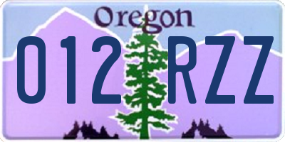 OR license plate 012RZZ