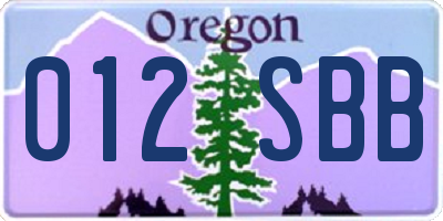OR license plate 012SBB