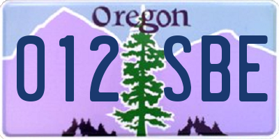 OR license plate 012SBE