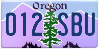 OR license plate 012SBU