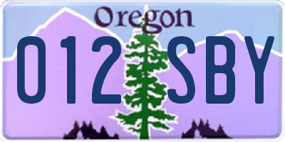 OR license plate 012SBY