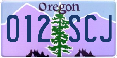 OR license plate 012SCJ