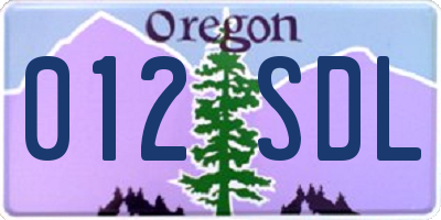 OR license plate 012SDL