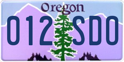 OR license plate 012SDO