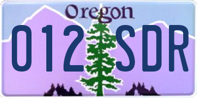 OR license plate 012SDR