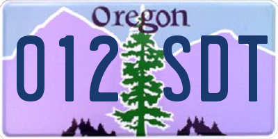 OR license plate 012SDT
