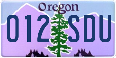 OR license plate 012SDU