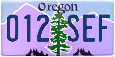 OR license plate 012SEF