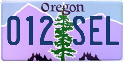 OR license plate 012SEL