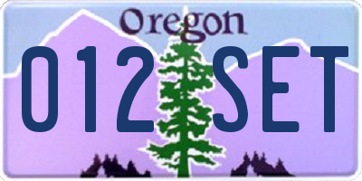 OR license plate 012SET