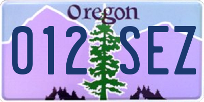 OR license plate 012SEZ