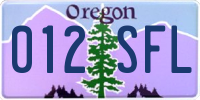 OR license plate 012SFL