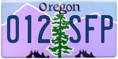 OR license plate 012SFP