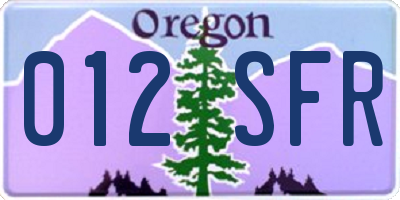 OR license plate 012SFR