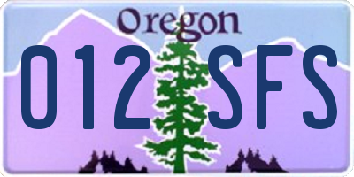 OR license plate 012SFS