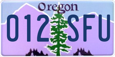 OR license plate 012SFU