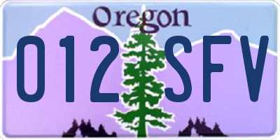 OR license plate 012SFV