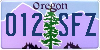 OR license plate 012SFZ
