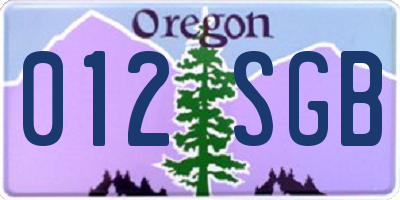 OR license plate 012SGB
