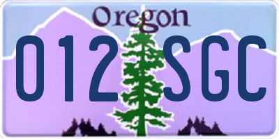 OR license plate 012SGC