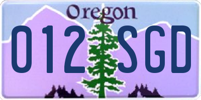 OR license plate 012SGD
