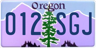 OR license plate 012SGJ