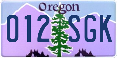 OR license plate 012SGK